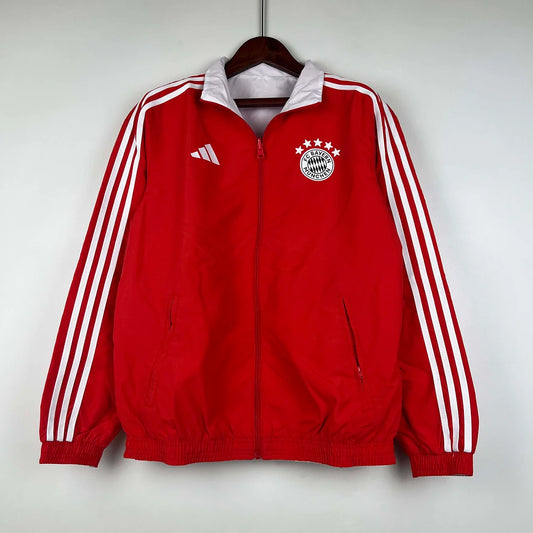 2023-2024 Bayern Munich Windbreaker Reversible Red-White