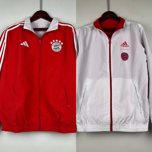 2023-2024 Bayern Munich Windbreaker Reversible Red-White