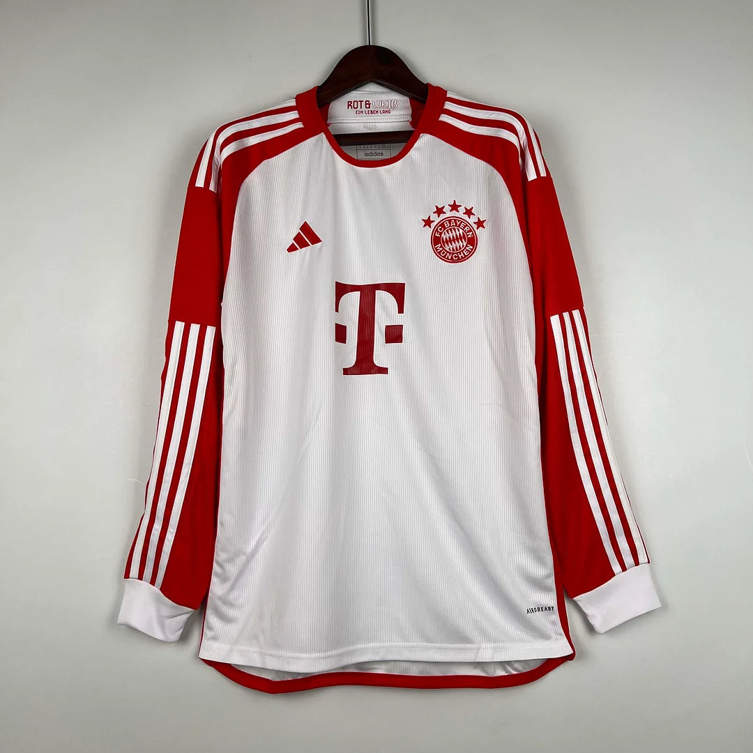 2023/2024 Bayern Munich Home Football Long Sleeve Jersey