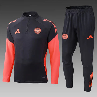2025/2026 Bayern Munich Half-Pull Training Suit Black Football Jacket