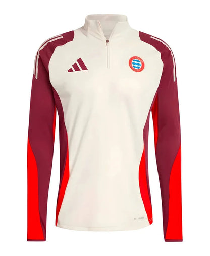 2024/2025 Bayern Munich Half-Pull Training Suit White Football Jacket